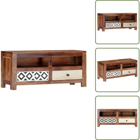 Armadio TV decorativo - vidaXL Mobile Porta TV 90x30x40 cm in Legno Massello di Acacia - Mobile TV con cassetti