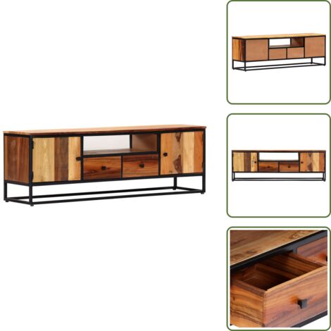 Armadio TV in legno massello di recupero - vidaXL Mobile Porta TV 120x30x40 cm in Legno Massello di Recupero -