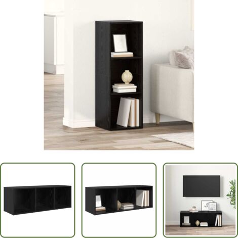 Armadio tv in legno -  Set mobile TV Nero 72 x 35 x 37 cm Legno multistrato