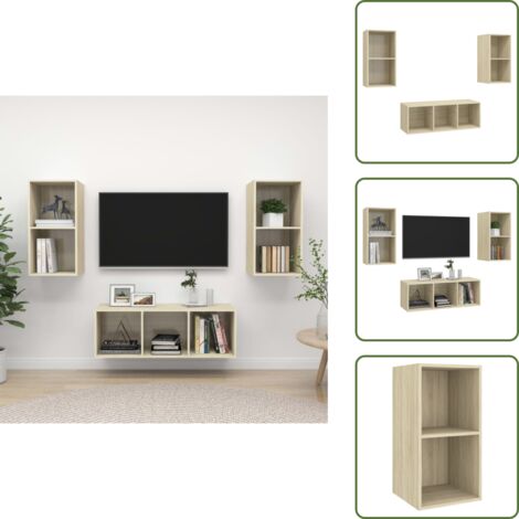 Armadio tv in truciolato - vidaXL Set Porta TV 3 pz Rovere Sonoma in Truciolato - Armadio tv in rovere