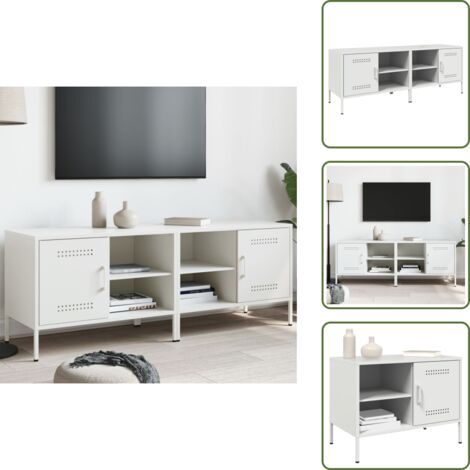 Armadio tv industriale - vidaXL Mobili TV 2pz Bianchi 68x39x50,5 cm in Acciaio - Armadio tv bianco