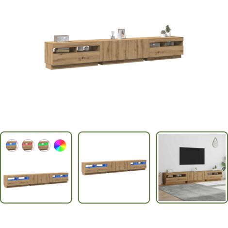 Armadio TV - Mobile Porta TV con LED Artigianale 260x35x40 cm Multistrato