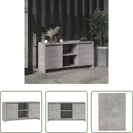 Armadio TV -  Mobile Porta TV Grigio Cemento 102x37,5x52,5 cm in Truciolato