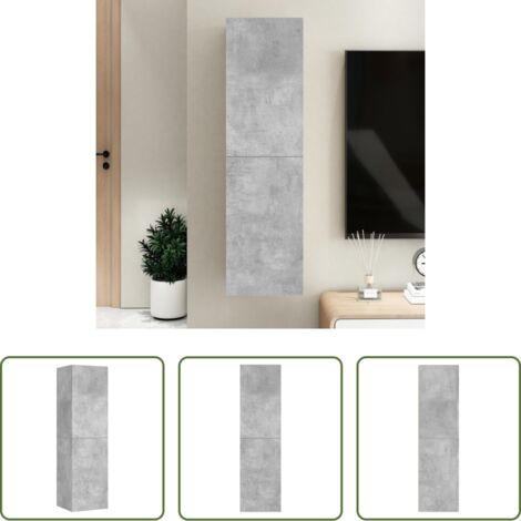 Armadio TV -  Mobile Porta TV Grigio Cemento 30,5x30x110 cm Legno Multistrato