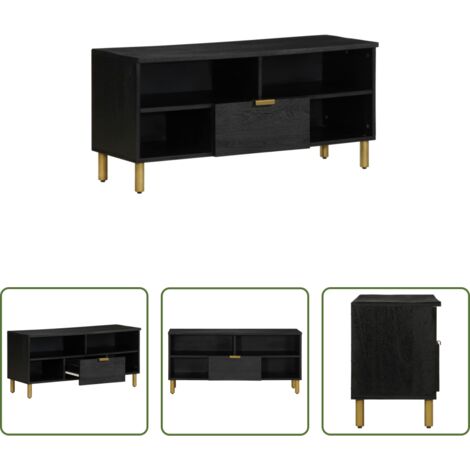 Armadio TV -  Mobile Porta TV Nero 100x33x46 cm in Legno Multistrato
