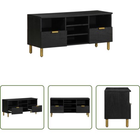 Armadio TV -  Mobile Porta TV Nero 100x33x46 cm in Legno Multistrato