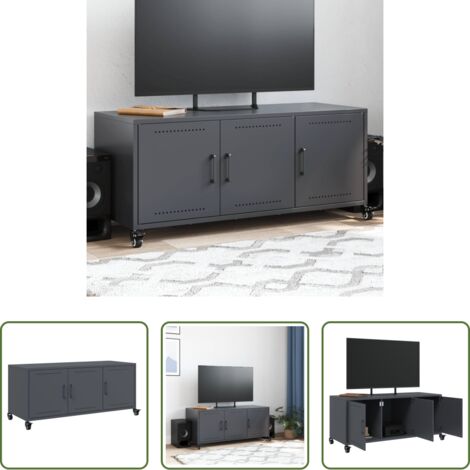 Armadio TV -  Mobile TV Antracite 100,5x39x43,5 cm Acciaio