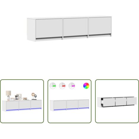 Armadio TV -  Mobile TV con led Bianco 165 x 34 x 40 cm Legno multistrato