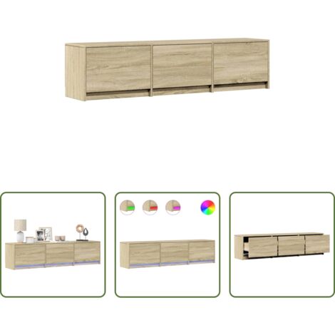 Armadio TV -  Mobile TV con led Sonoma 165 x 34 x 40 cm Legno multistrato