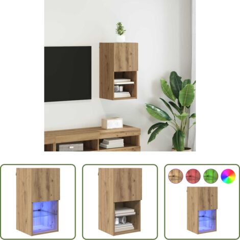 Armadio TV -  Mobile TV da Parete Rovere artigianale 30,5 x 30 x 60 cm