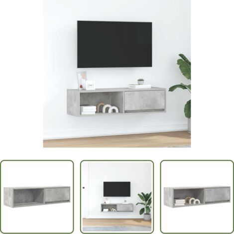 Armadio TV -  Mobile TV Grigio Cemento 100x31x25,5 cm Legno Multistrato