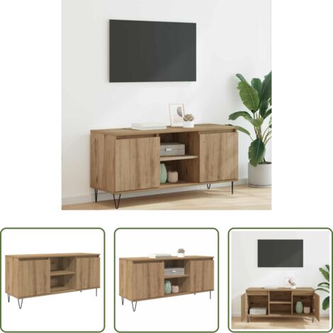 Armadio tv -  Mobile TV Rovere artigianale 104 x 35 x 50 cm Legno multistrato