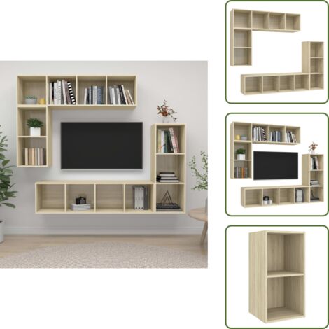 Armadio TV rovere sonoma - vidaXL Set di Mobili Porta TV 4 pz Rovere Sonoma in Legno Multistrato -