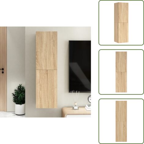 Armadio TV sospeso - vidaXL Mobile Porta TV Rovere Sonoma 30,5x30x110 cm Legno Multistrato - Mobile TV in legno