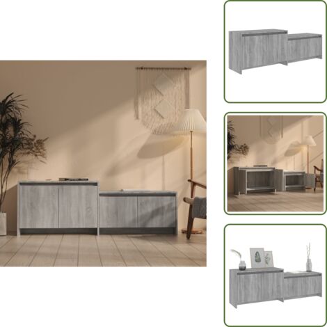 Armadio TV - vidaXL Mobile TV Grigio Sonoma 146,5x35x50 cm in Truciolato - Mobile TV