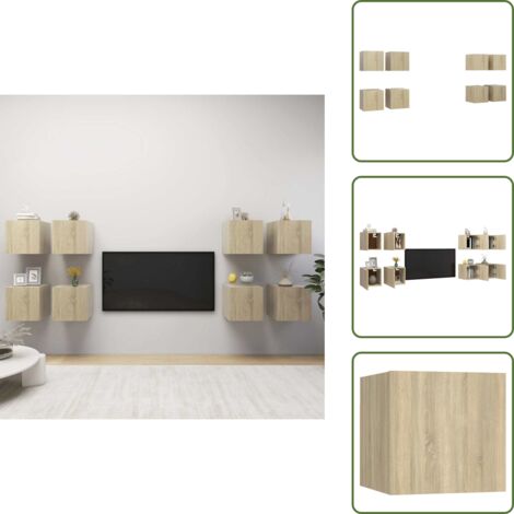 Armadio TV - vidaXL Mobili TV a Parete 8 pz Rovere Sonoma 30,5x30x30 cm - Armadio con scomparto