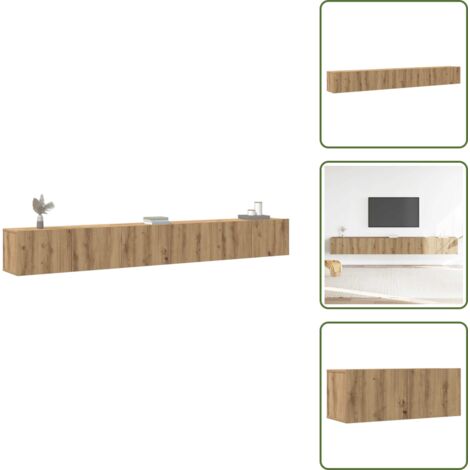 Armadio TV - vidaXL Set Mobile TV 3 pz Montato a Parete Rovere in Truciolato - Armadio a parete