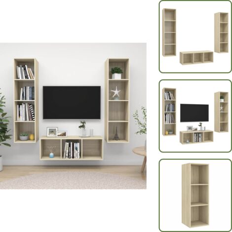 Armadio tv - vidaXL Set Porta TV 3 pz Rovere Sonoma in Truciolato - Armadio in truciolato