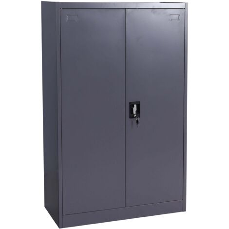 Armadio ufficio archivio faldoni HHG-731 2 ante 3 ripiani acciaio 40x90x140cm grigio scuro