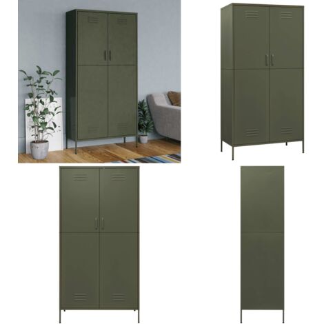Armadio Verde Oliva 90x50x180 cm in Acciaio - Armadio in acciaio - Armadio verde oliva