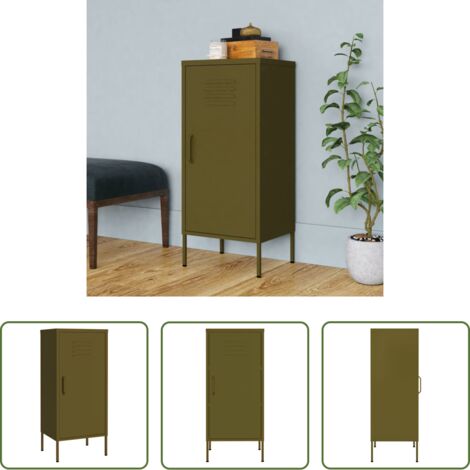 Armadio verde oliva -  Armadietto Verde Oliva 42,5x35x101,5 cm in Acciaio