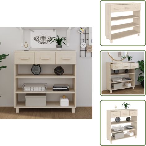 Armadio - vidaXL Consolle HAMAR ambra 90x35x90 cm in Legno Massello di Pino - Armadio con cassetti