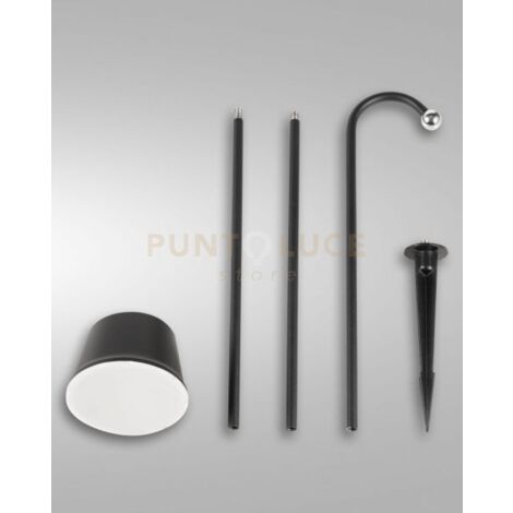ARMANDA KIT GARDEN NERO A LED 3W 3000K 320LM DIMMERABILE E ORIENTABILE RICARICABILE IP54