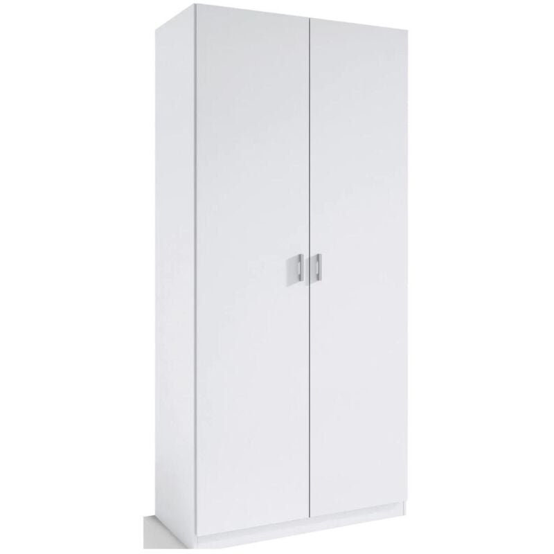 

Armario 2 puertas abatibles acabado blanco 180 cm(alto)80 cm(ancho)50 cm(fondo)