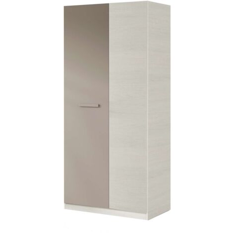 Armario 2 puertas abatibles Ares plus acabado blanco alpes/basalto. 200cm(alto) 90cm(ancho) 52cm(fondo).