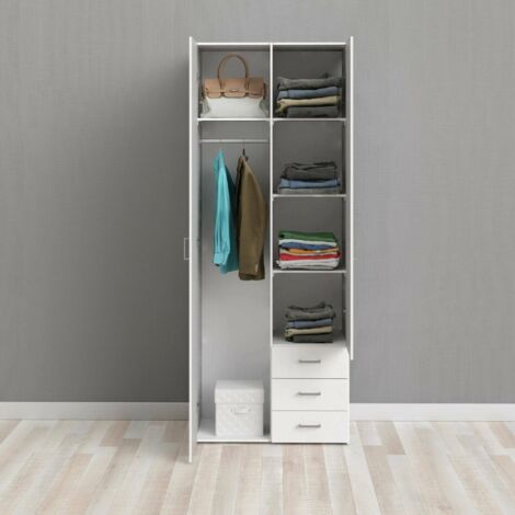 Armario 2 puertas\ - Blanco 49.5x200.4h cm