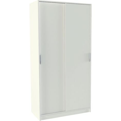 Armario 2 puertas correderas acabado blanco, 200 cm(alto)100 cm(ancho)50 cm(fondo.