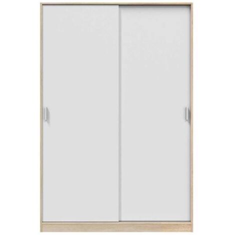 VENTAMUEBLESONLINE Habitdesign Noon Plus Armario 2P Correderas Roble Canadian/Blanco Artik - 2,00 X 1,20 X 0,50 Ms