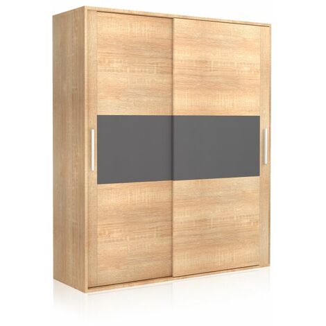 Armario 2 puertas correderas Uniq 180 Cambria - Grafito (ancho) x 207,6cm (alto)