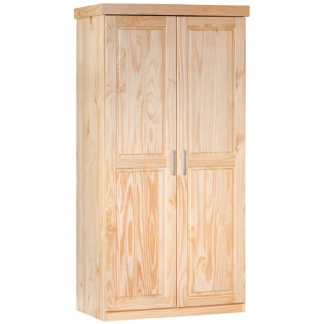 Armario 2 puertas\ - Roble Marrón 95x190 cm