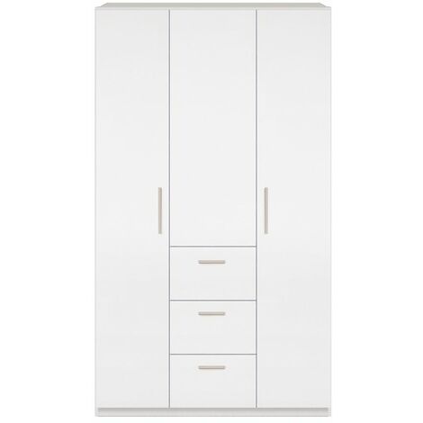Armario 3 puertas 3 cajones blanco