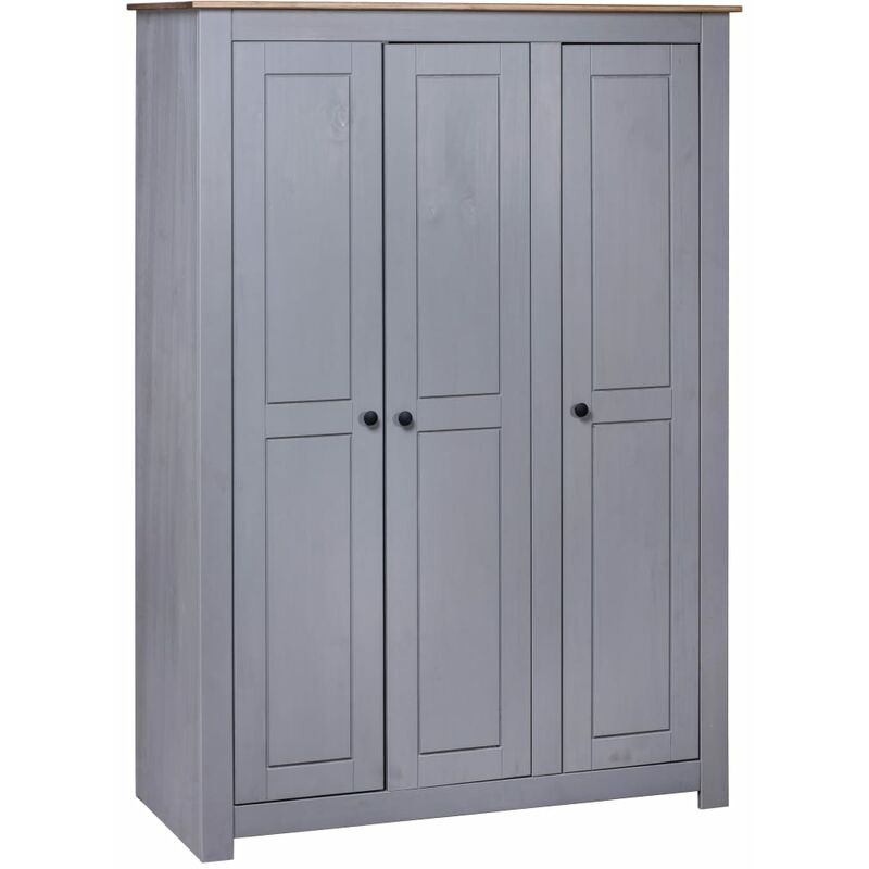 

Armario 3 puertas madera pino Panama Range gris 118x50x171,5cm
