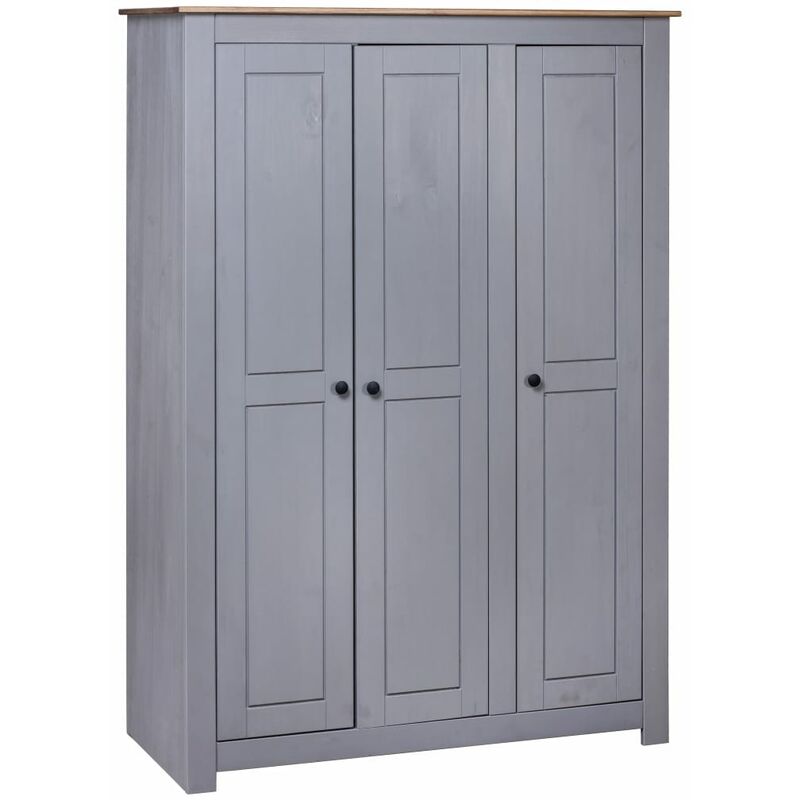 

Armario 3 puertas madera pino Panamá Range gris 118x50x171,5cm