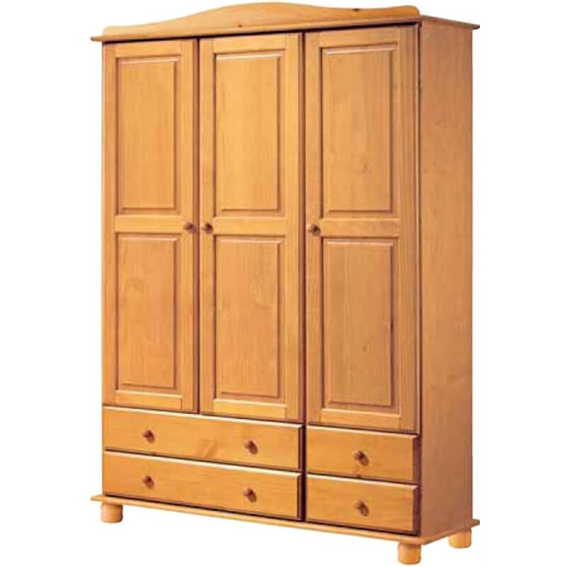 

Armario 3 puertas y 4 cajones en , talla 130 x 197 x 52cm,serie altea miel