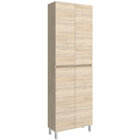 Armario 4 puertas Infinity Roble Caledonia 60x182x37 cm - Roble caledonia