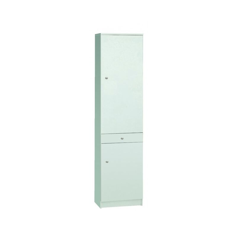 

Armario 46xH183 cm Blanco mate con dos puertas y un cajón | Blanco