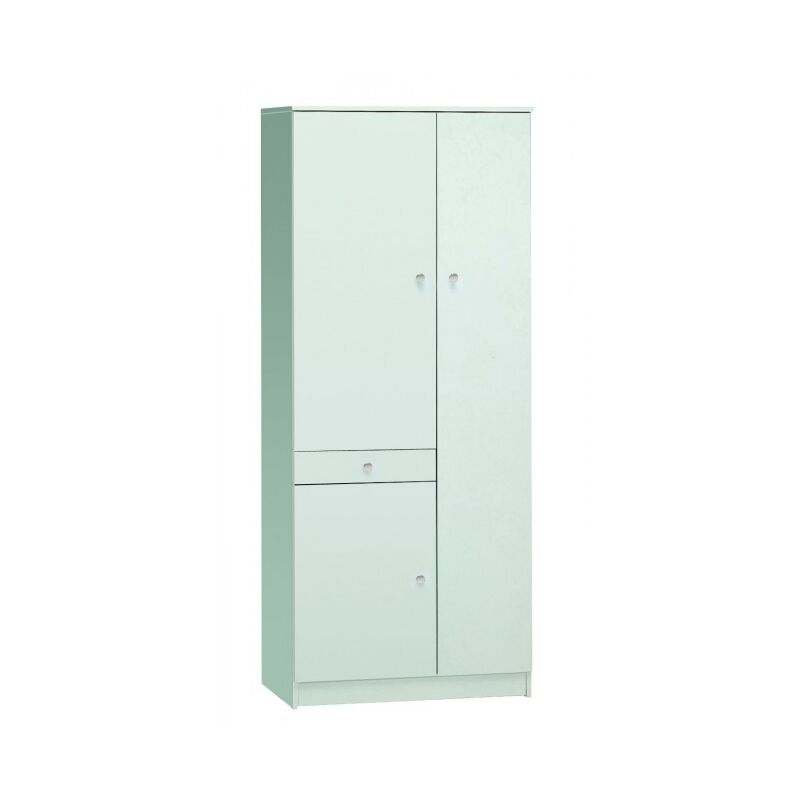 

Armario 77xH183 cm Blanco mate con tres puertas y un cajón | Blanco