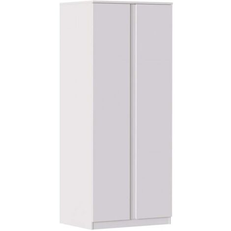 Armario 80x190H cm blanco mate con dos puertas serie Oslo Blanco