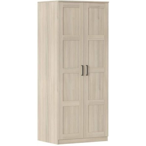 ABITARE Armario 80x190H cm Roble con dos puertas - Silvi