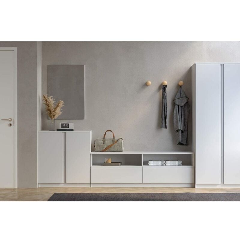 

Armario 87 cm blanco mate con dos puertas serie Oslo | Blanco