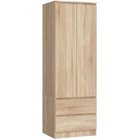 Armario AKORD S60 Roble Sonoma 60 cm 2 puertas 2 cajones frente en color Roble Sonoma 1 estante 60x51x180 cm