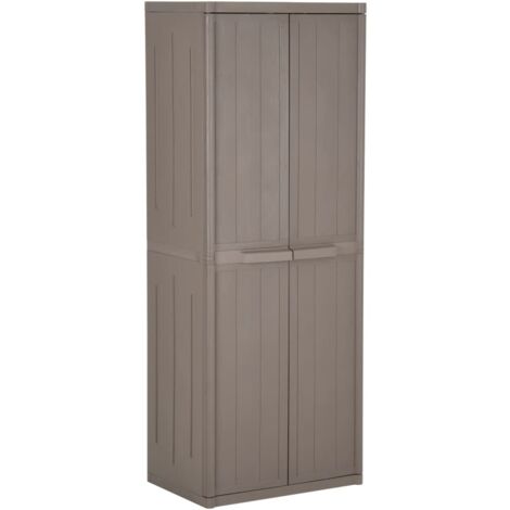 Mallard armario almacenamiento jardín 87x45x160 cm de madera con 2 puertas