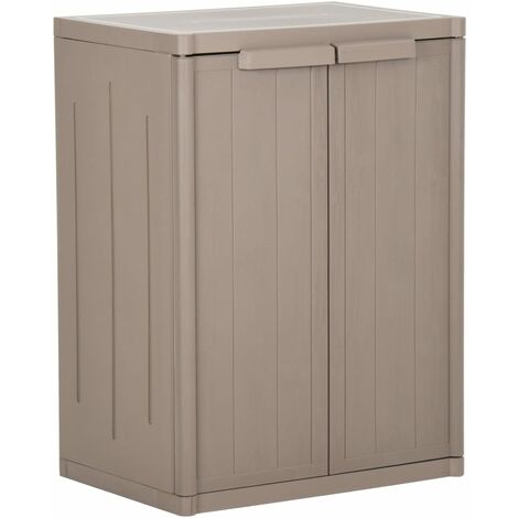 Armario almacenaje de jardín PP apariencia madera 65x45x88 cm vidaXL