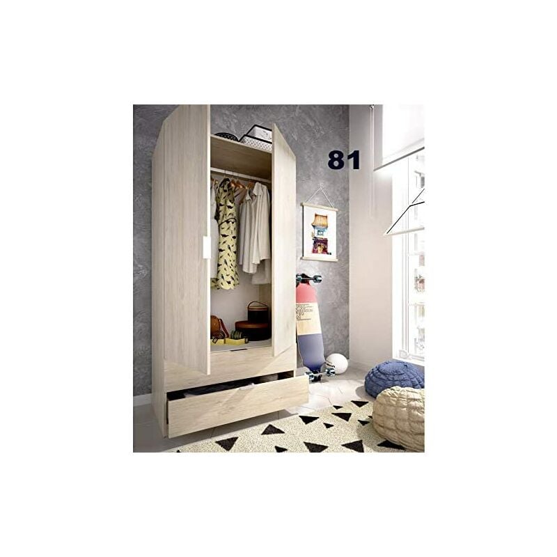 

Armario almacenamiento 81 cm de ancho ALTO 184cm Natural CON CAJONES