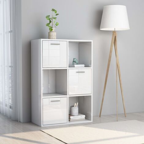 Librería mueble Homcom blanco 145x80x30 cm madera y metal