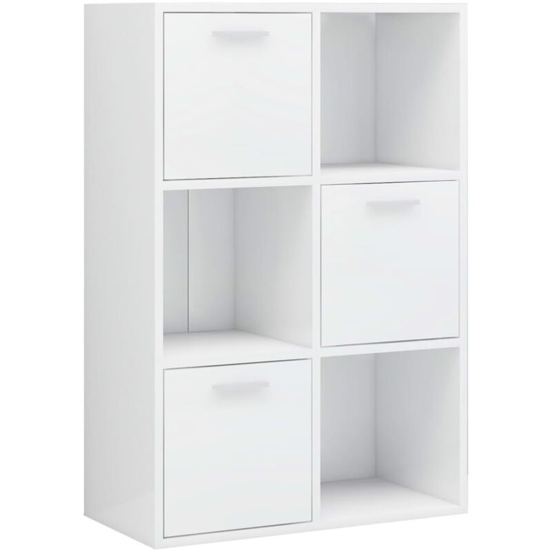 

vidaXL Armario de Almacenamiento Aglomerado 60x29,5x90 cm Blanco Brillante - Blanco